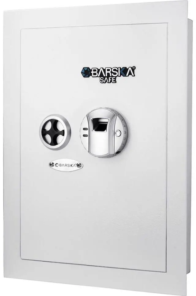 Main image of Barska 0.52 Cubic Foot Biometric Wall Safe, Right Opening, White