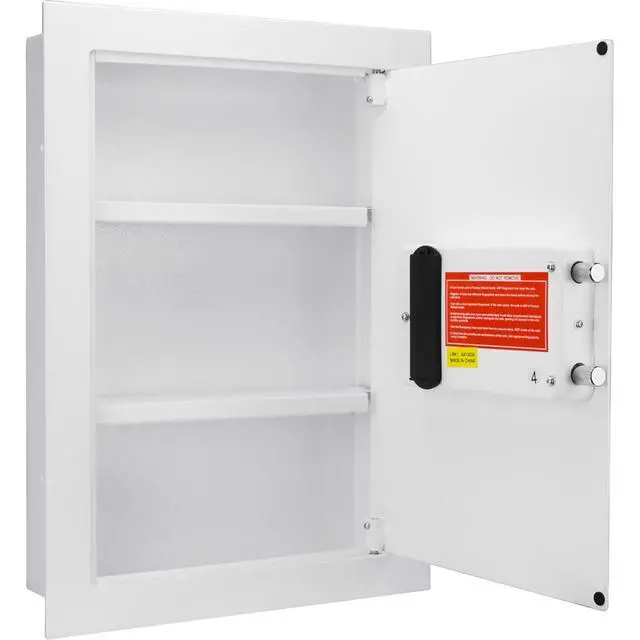 Alt view image 2 of 5 - Barska 0.52 Cubic Foot Biometric Wall Safe, Right Opening, White