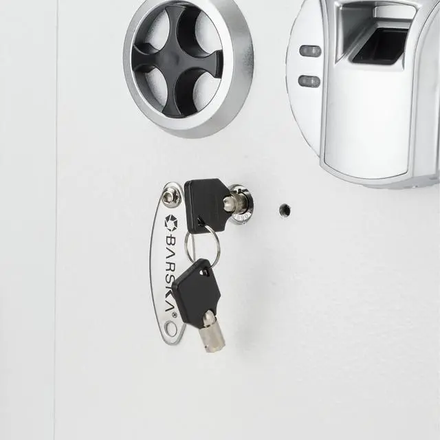 Alt view image 5 of 5 - Barska 0.52 Cubic Foot Biometric Wall Safe, Right Opening, White