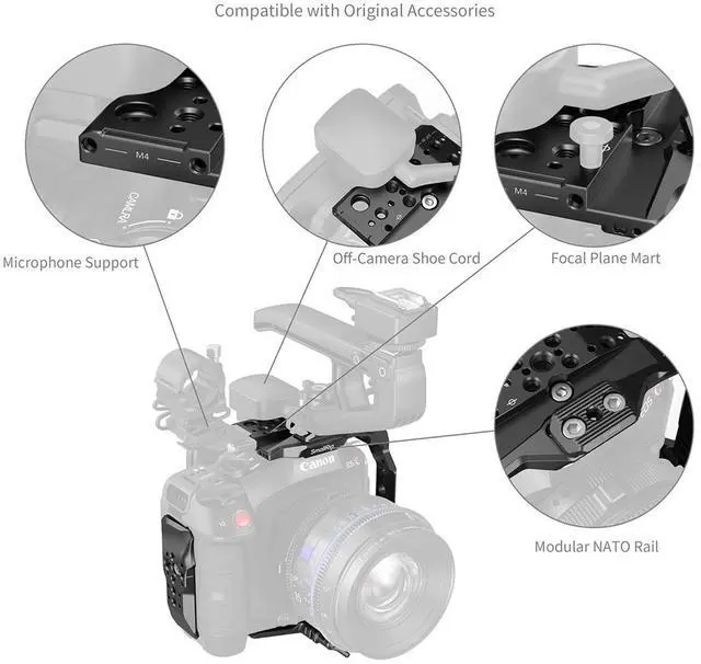 Alt view image 2 of 7 - SmallRig Half-Camera Cage Kit for Canon EOS C80