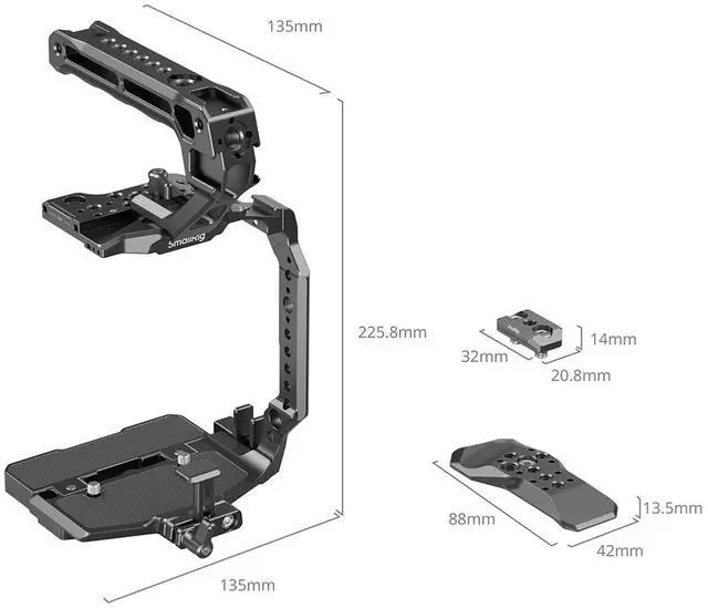 Alt view image 3 of 7 - SmallRig Half-Camera Cage Kit for Canon EOS C80