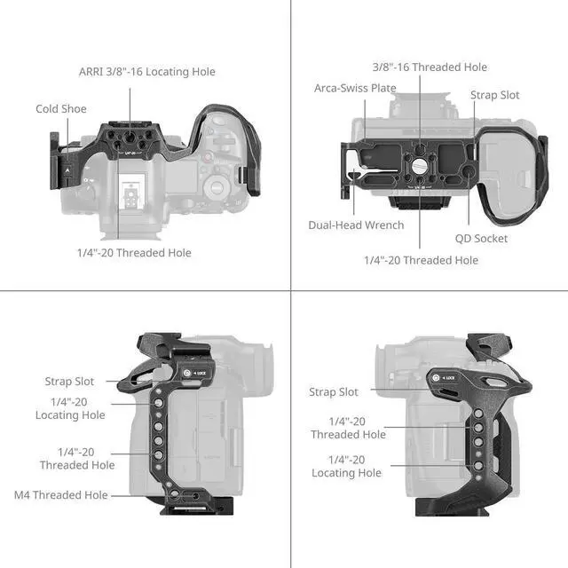 Alt view image 5 of 7 - SmallRig Black Mamba Camera Cage for Canon EOS R5 Mark II