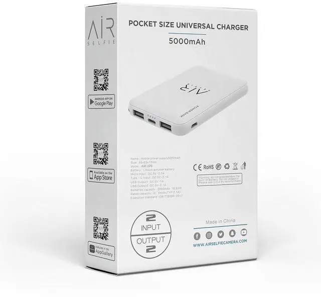 Alt view image 8 of 8 - AirSelfie AIR Universal Power Bank for AirSelfie NEO Drone (5000mAh)