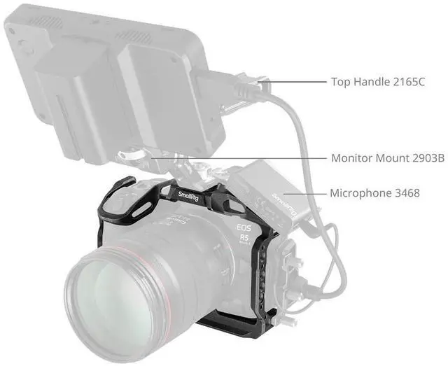 Alt view image 7 of 7 - SmallRig Black Mamba Camera Cage for Canon EOS R5 Mark II