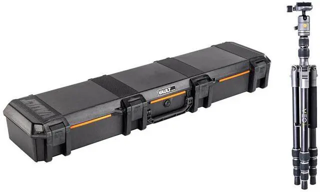 Main image of Pelican V770 Vault Single Scoped Rifle Case, Black, Bundle with Vanguard VEO 3 GO 204AB 20mm 4-Section Aluminum Travel Tripod