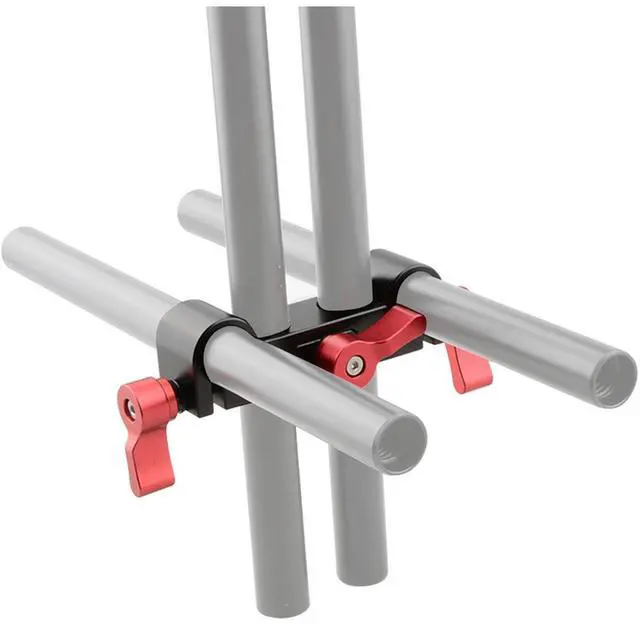 Alt view image 6 of 6 - CAMVATE Offset Railblock Clamp 15mm Right Angel Rod Clamp, Red Knob