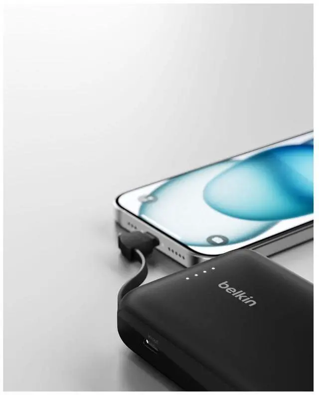 Alt view image 13 of 14 - Belkin BoostCharge Power Bank 10K With Integrated Cable - For Smartphone, Tablet PC, iPad mini, iPad, iPad Pro - 10000 mAh - Black