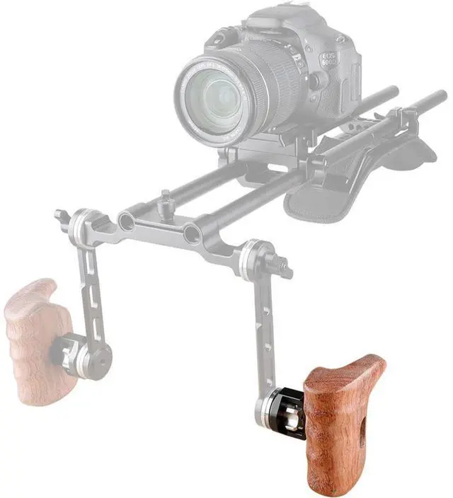 Alt view image 6 of 6 - CAMVATE Left Side Wooden Handle Grip with M6 ARRI Rosette Mount, Bubinga