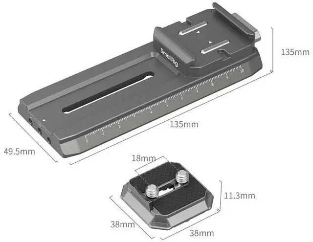 Alt view image 3 of 4 - SmallRig HawkLock H38 Manfrotto Quick Release Plate for DJI Stabilizers