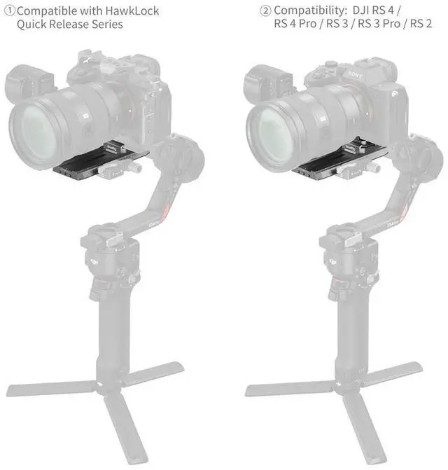 Alt view image 4 of 4 - SmallRig HawkLock H38 Manfrotto Quick Release Plate for DJI Stabilizers