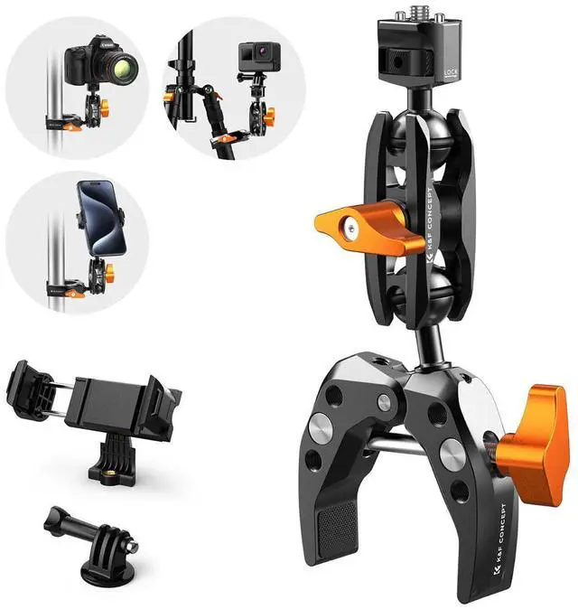 Alt view image 2 of 7 - K&F Concept MS13 Multifunctional Super Clamp with Ball Head Magic Arm