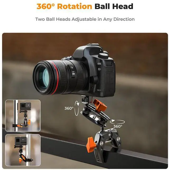 Alt view image 4 of 7 - K&F Concept MS13 Multifunctional Super Clamp with Ball Head Magic Arm