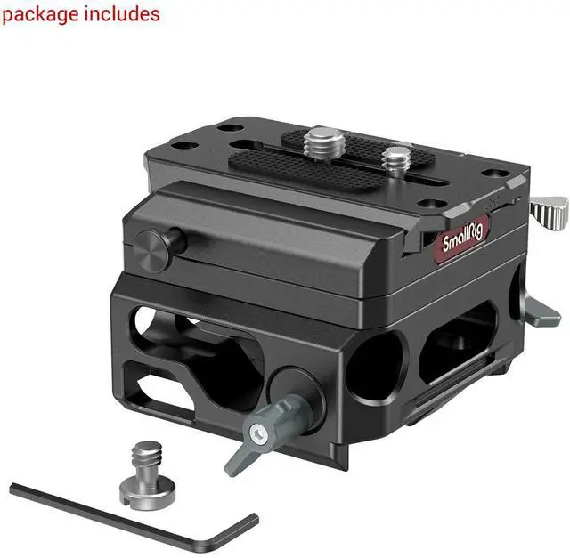 Alt view image 2 of 7 - SmallRig 3067 Lightweight Baseplate with Dual 15mm Rod Clamp, Magnesium Alloy version