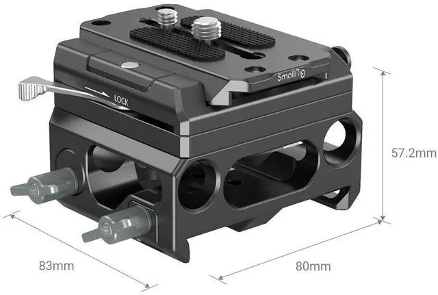 Alt view image 3 of 7 - SmallRig 3067 Lightweight Baseplate with Dual 15mm Rod Clamp, Magnesium Alloy version