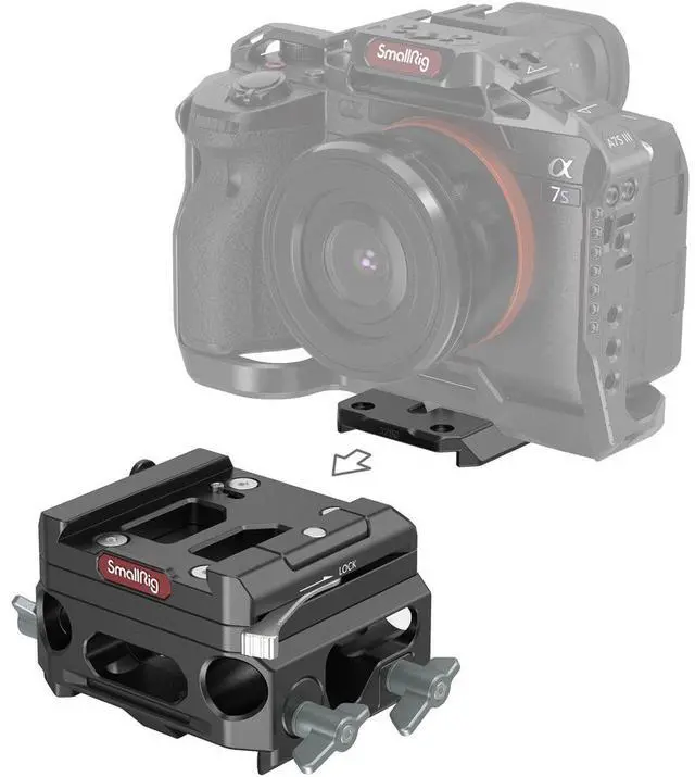 Alt view image 4 of 7 - SmallRig 3067 Lightweight Baseplate with Dual 15mm Rod Clamp, Magnesium Alloy version