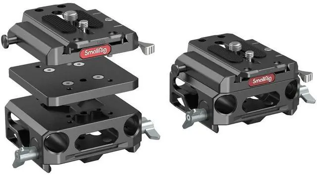 Alt view image 6 of 7 - SmallRig 3067 Lightweight Baseplate with Dual 15mm Rod Clamp, Magnesium Alloy version