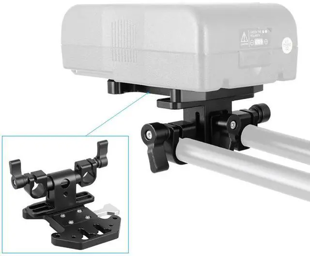 Alt view image 6 of 7 - CAMVATE Quick Release V Lock Mount Battery Plate with Adjustable 15mm Rod Clamp