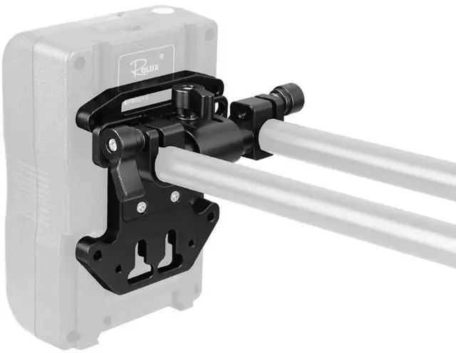 Alt view image 7 of 7 - CAMVATE Quick Release V Lock Mount Battery Plate with Adjustable 15mm Rod Clamp
