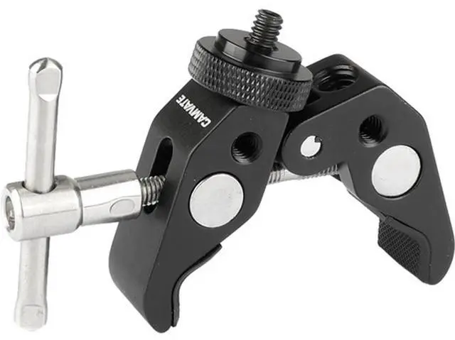 Alt view image 2 of 5 - CAMVATE Super Crab Clamp with 11" Magic Articulated Arm and Double Mini Ball Head for DSLR Camera Cage, Black Lever