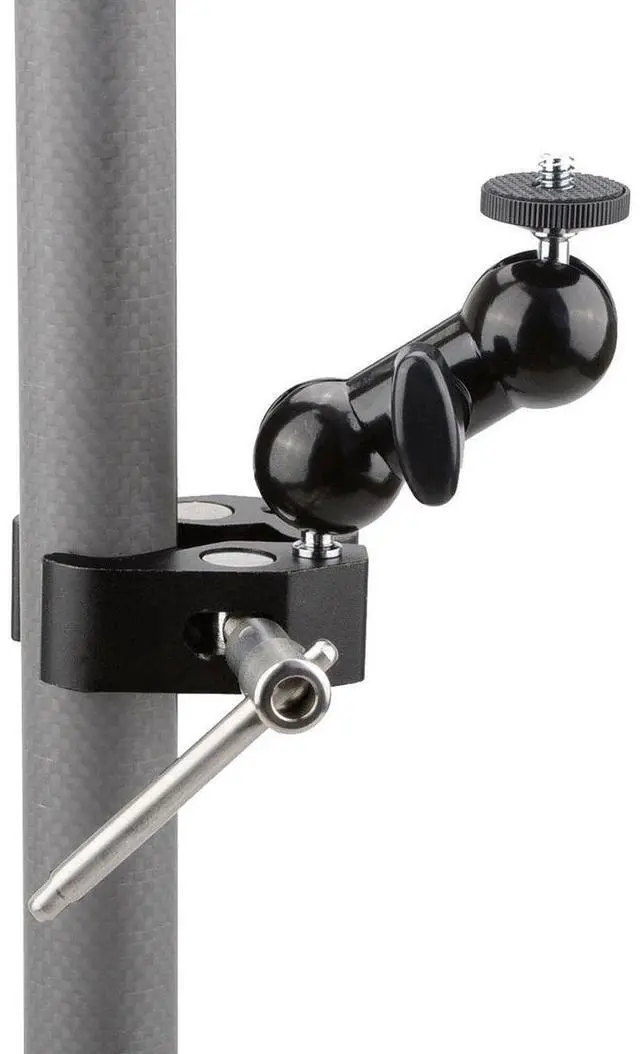 Alt view image 3 of 5 - CAMVATE Super Crab Clamp with 11" Magic Articulated Arm and Double Mini Ball Head for DSLR Camera Cage, Black Lever