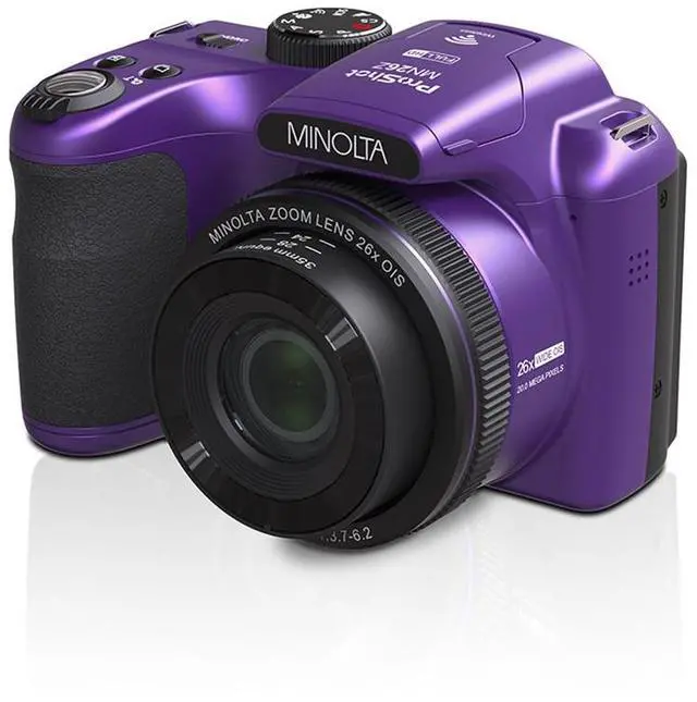 Alt view image 4 of 9 - Minolta 20 Mega Pixels 26x Optical Zoom Digital Camera with 1080p FHD Video, Purple