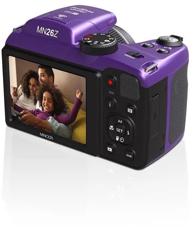 Alt view image 6 of 9 - Minolta 20 Mega Pixels 26x Optical Zoom Digital Camera with 1080p FHD Video, Purple