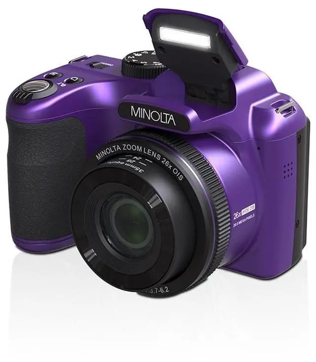 Alt view image 9 of 9 - Minolta 20 Mega Pixels 26x Optical Zoom Digital Camera with 1080p FHD Video, Purple