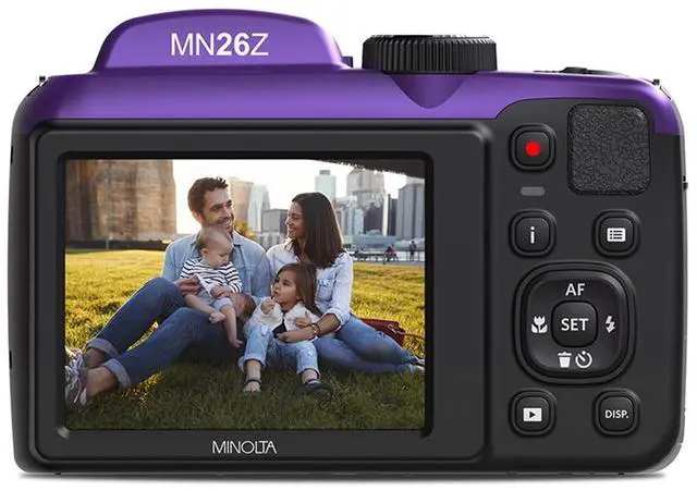 Alt view image 8 of 9 - Minolta 20 Mega Pixels 26x Optical Zoom Digital Camera with 1080p FHD Video, Purple