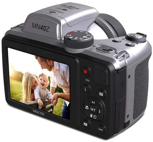 Alt view image 4 of 6 - Minolta 20 Mega Pixels 40x Optical Zoom Digital Camera with 1080p FHD Video, Silver