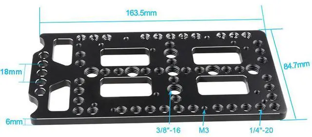 Alt view image 7 of 7 - CAMVATE V-Lock Battery Plate with Power Supply Splitter #C2539