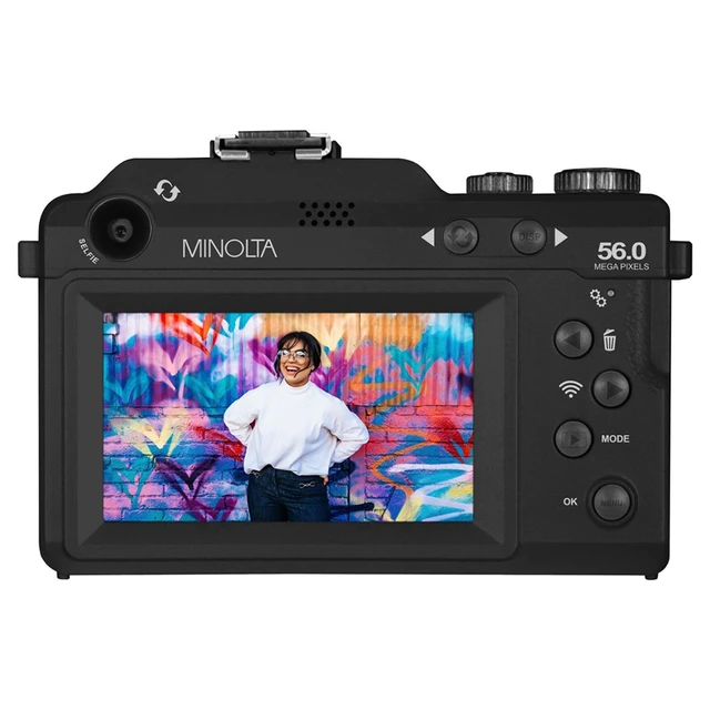 Alt view image 5 of 6 - Minolta MND65 56MP 4K Ultra HD Wi-Fi Selfie Shot Digital Camera - Black