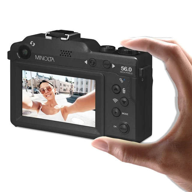 Alt view image 6 of 6 - Minolta MND65 56MP 4K Ultra HD Wi-Fi Selfie Shot Digital Camera - Black