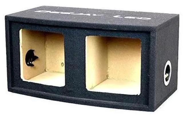 Alt view image 3 of 3 - Double Heavy Duty 10-in Square Woofer Empty Car Speaker Box