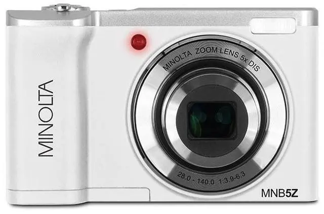 Alt view image 4 of 8 - Minolta 56 Mega Pixels Dual Lens Point & Shoot Digital Camera with 5X Optical Zoom & 5K Ultra HD Video, White