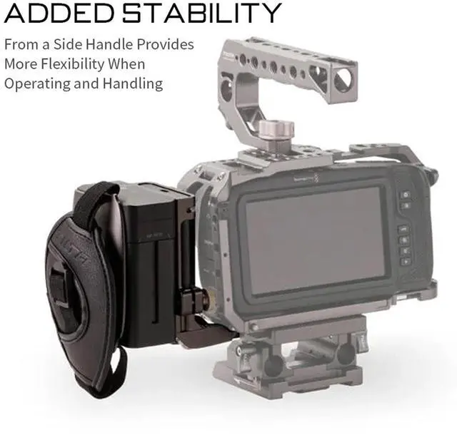 Alt view image 4 of 7 - Tilta Side Power Handle Type I for BMPCC 4K Cage, Supports F970 Battery, Gray
