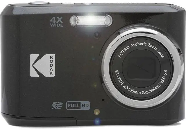 Alt view image 7 of 7 - Kodak PIXPRO Friendly Zoom FZ45-BK 16MP Digital Camera with 4X Optical Zoom 27mm Wide Angle and 2.7" LCD Screen (BLack) + 4-Pack Rechargeable AA Batteries, + Green Extreme Charger for AA/AAA