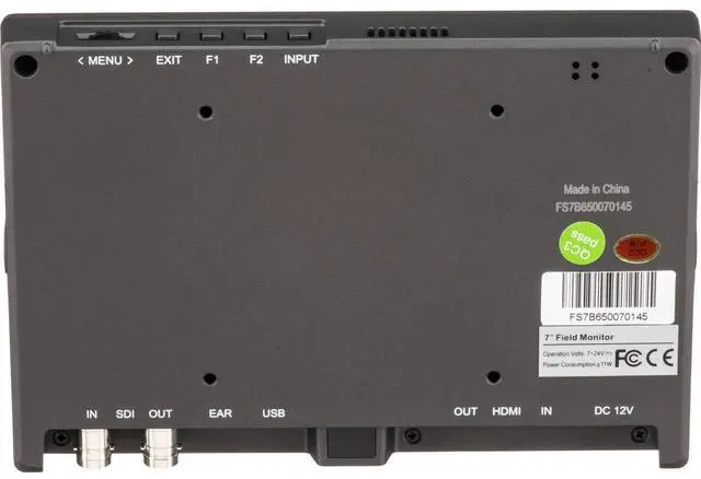 Alt view image 2 of 7 - LILLIPUT FS7 7" Full HD Camera-Top Broadcast Monitor Metal Frame with 3G-SDI and 4K HDMI Metal Housing High Resolution F970 Plate for Camcorder DSLR