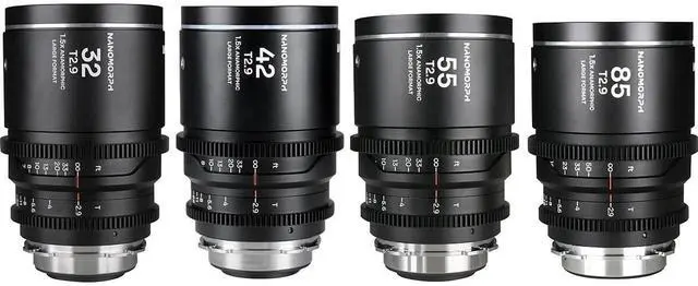 Main image of Venus Laowa Nanomorph LF Prime 4-Lens Bundle  (32mm, 42mm, 55mm, 85mm) (Silver) - Arri PL/ Canon EF