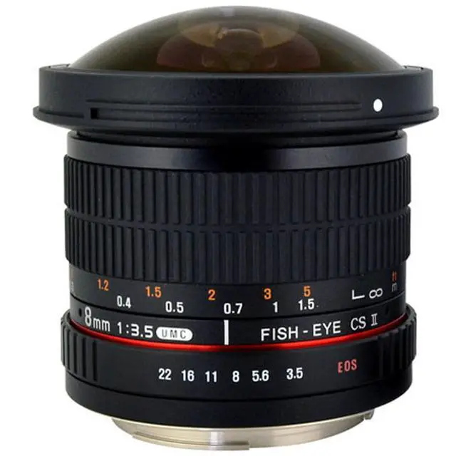 Alt view image 3 of 20 - Rokinon 8mm f/3.5 HD Fisheye Lens with Removable Hood for Canon EF