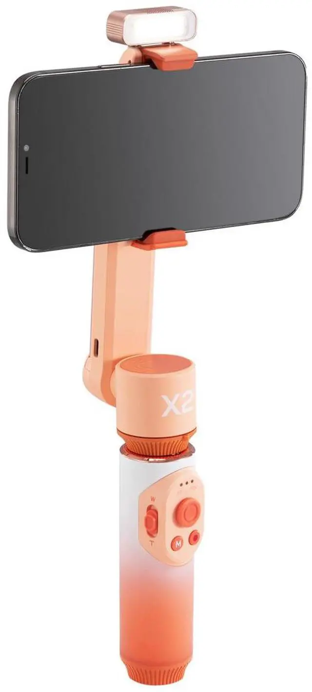 Alt view image 4 of 7 - Zhiyun SMOOTH-X2 2-Axis Handheld Gimbal Stabilizer Combo for Smartphones, Twilight Orange
