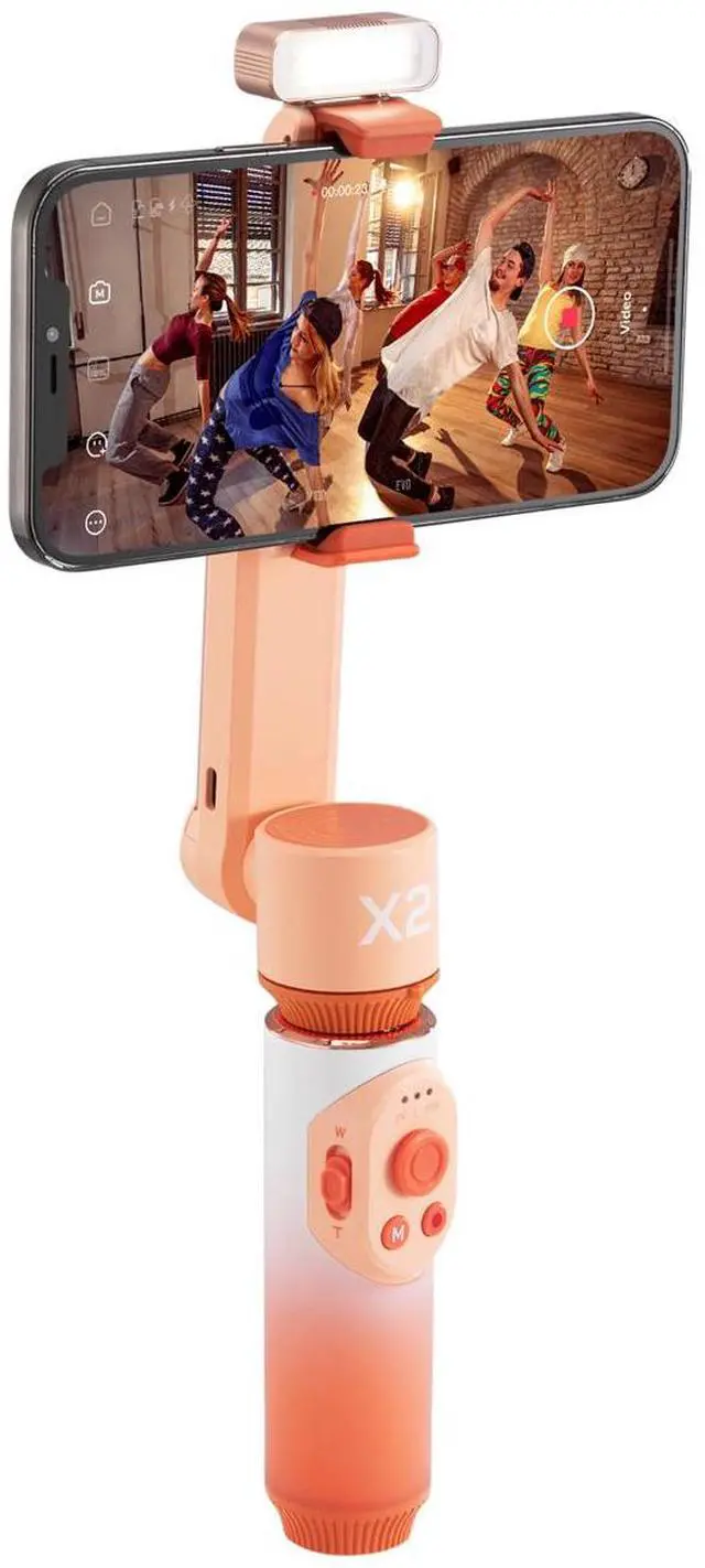 Alt view image 2 of 7 - Zhiyun SMOOTH-X2 2-Axis Handheld Gimbal Stabilizer Combo for Smartphones, Twilight Orange