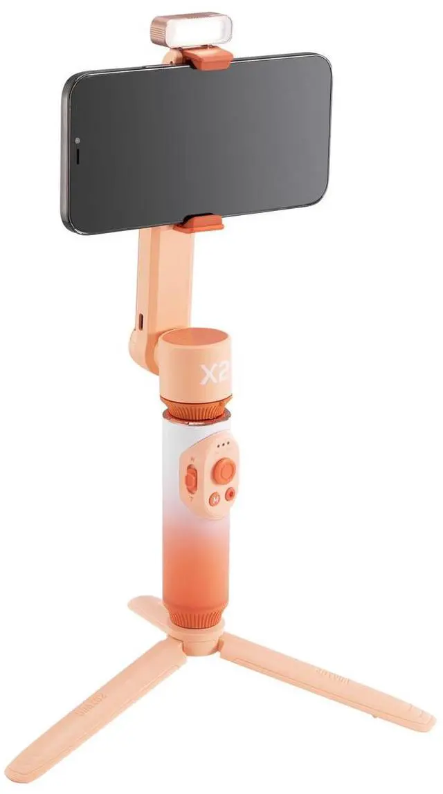 Alt view image 3 of 7 - Zhiyun SMOOTH-X2 2-Axis Handheld Gimbal Stabilizer Combo for Smartphones, Twilight Orange