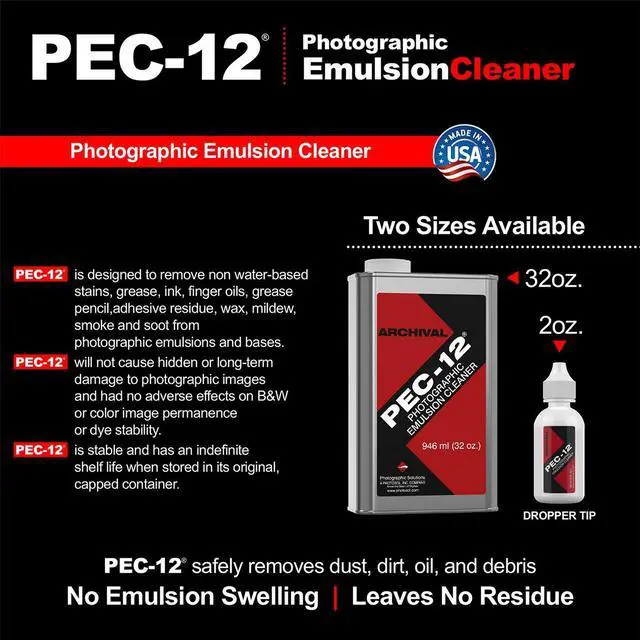 Alt view image 8 of 8 - PEC-12 Archival Photographic Emulsion Cleaner (REFILL 1qt.) PECQT