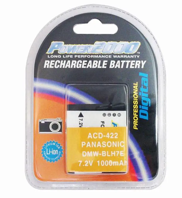 Alt view image 2 of 2 - Power2000 DMW-BLH7E 7.2V 1000mAh Rechargeable Lithium-Ion Battery for Panasonic Digital Cameras