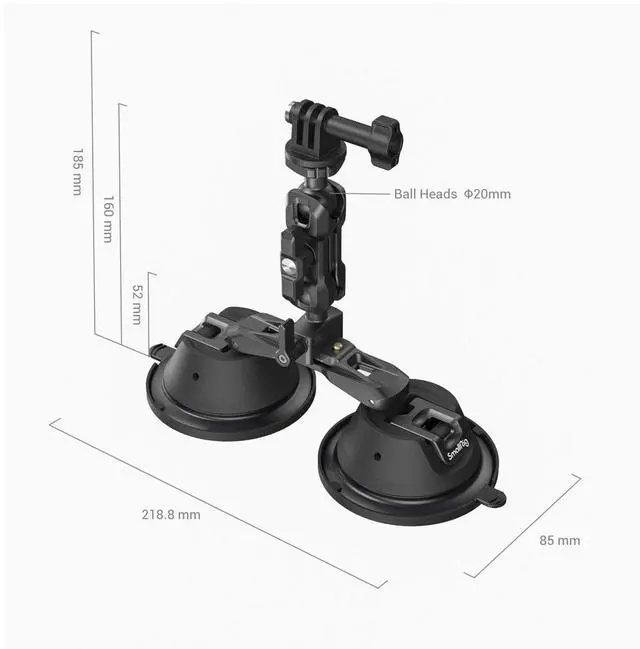 Alt view image 3 of 7 - SmallRig SC-2K Portable Dual Suction Cup Camera Mount