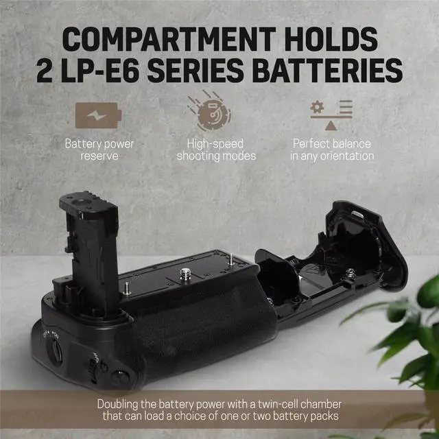 Alt view image 4 of 7 - Green Extreme BG-R10 Battery Grip for Canon EOS R5 and R6 Cameras