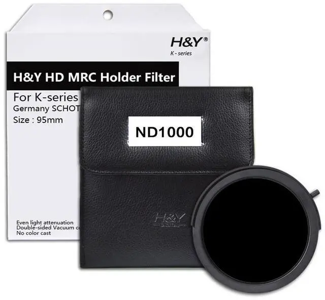 Alt view image 2 of 3 - H&Y ND1000 Drop-in 95mm HD MRC 10 f-stops Extreme ND Filter for K-Series Holder