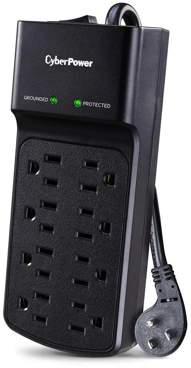 Alt view image 2 of 7 - CyberPower B808 8-Outlet Essential Surge Protector with 8' Cord, Black