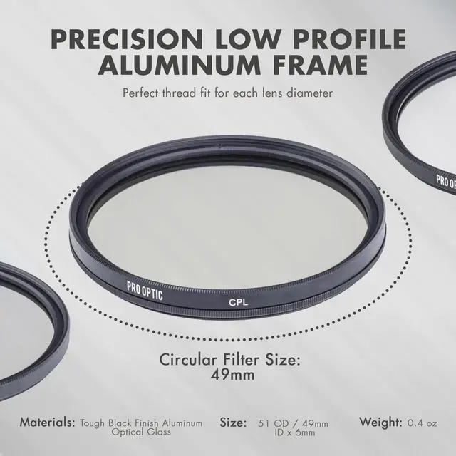 Alt view image 9 of 9 - Zeikos ZE-FLK49 49mm Glass Filter Kit UV-CPL-FLD
