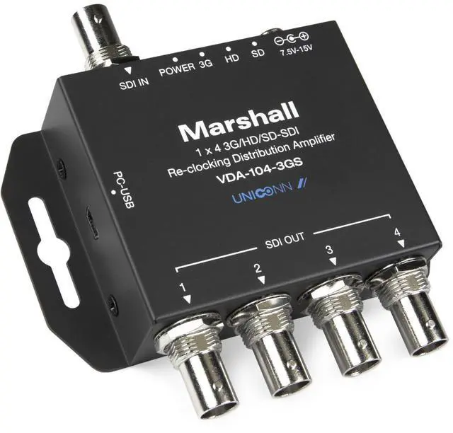 Main image of Marshall Electronics VDA-104-3GS 1x4 3G/HD/SD-SDI Reclocking Distribution Amplifier